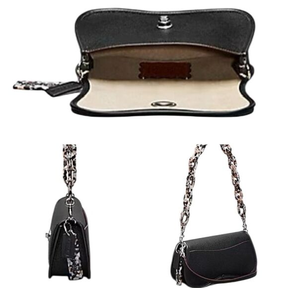 Coach Leather Wavy Dinky Crossbody/Shoulder Bag Coachtopia Pebbled Leather NWT - Picture 3 of 12